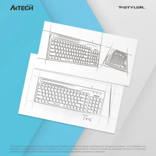 Клавиатура A4Tech Fstyler FK25 белый/серый USB slim